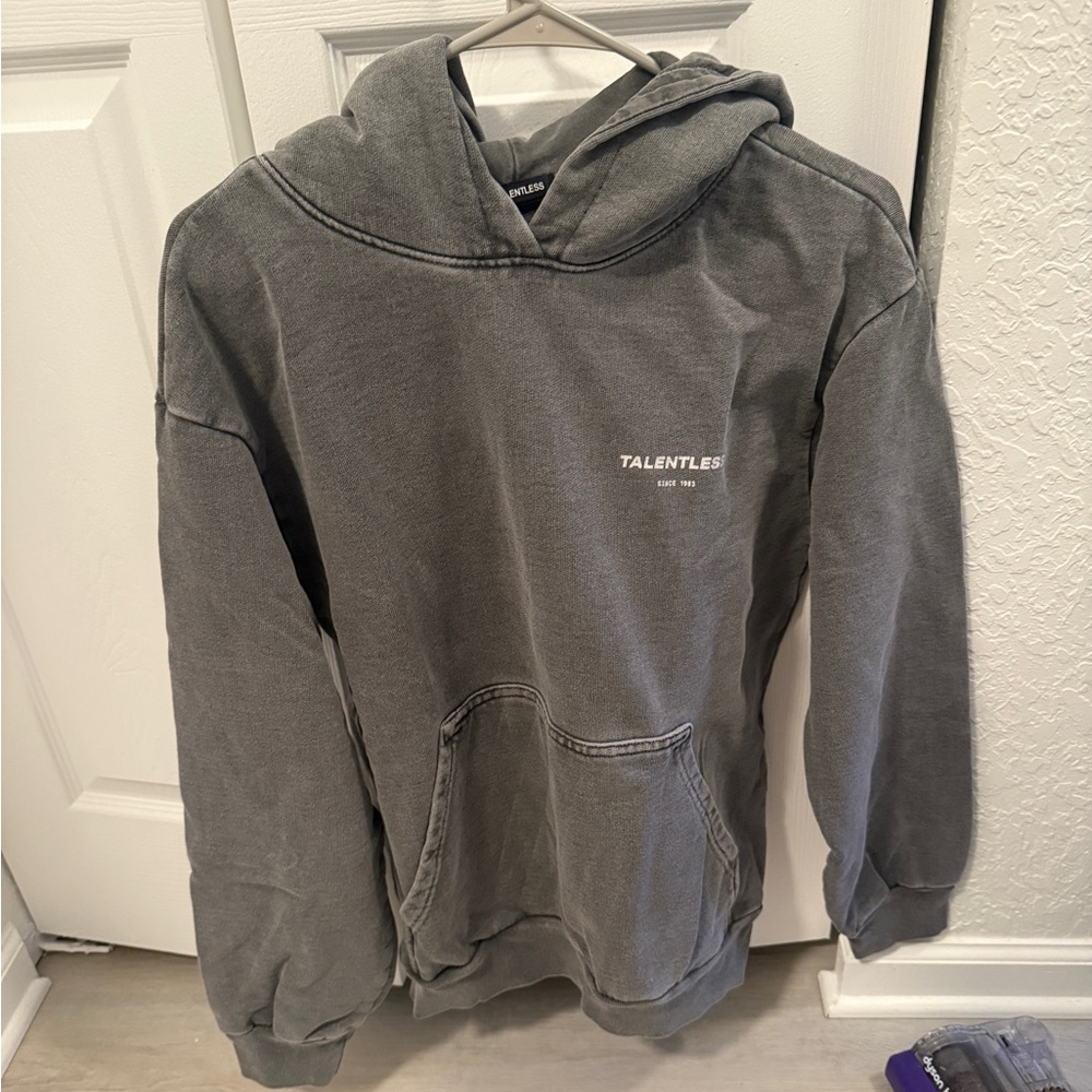 Talentless Gray Washed Hoodie size medium